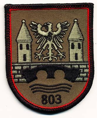 Aufnäher 2./Panzerpionierbataillon 803 HAVELBERG, Rand rot, mit Klett
